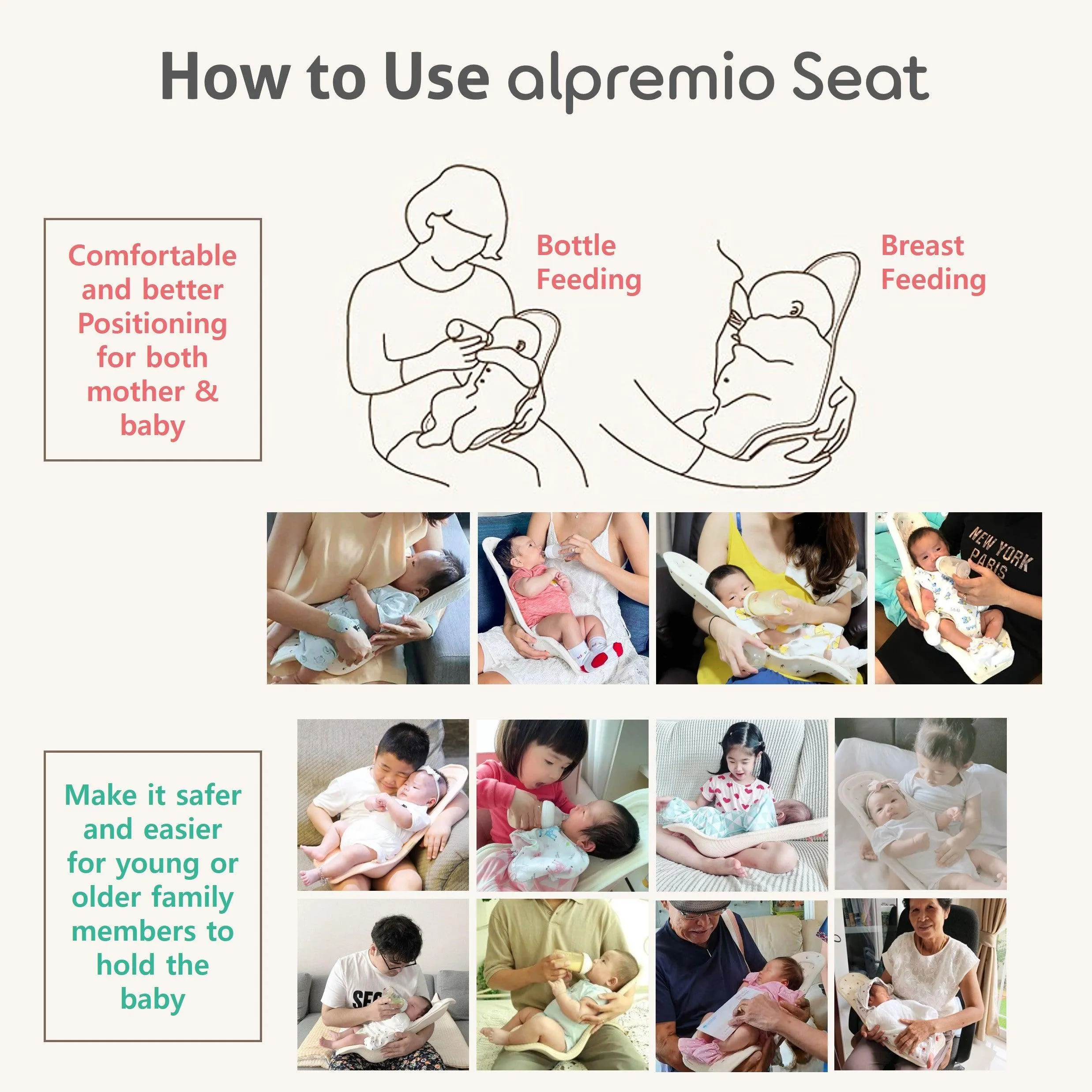 Alpremio Feeding & Care Seat - Full Organic (0-6m )