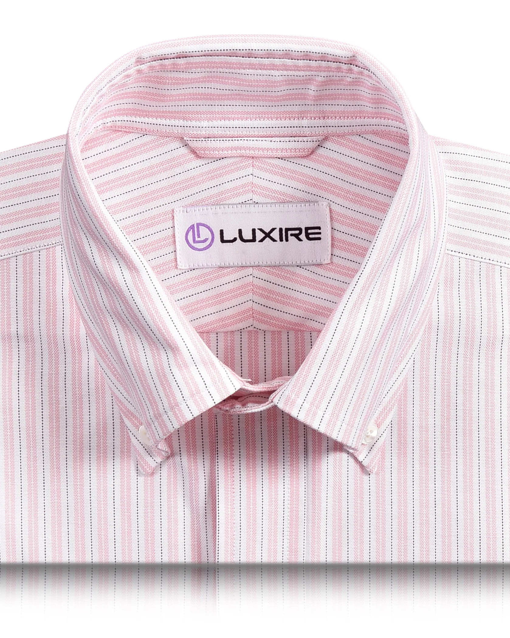 Alumo Oxford Soft Pink and Navy Alternate Stripes