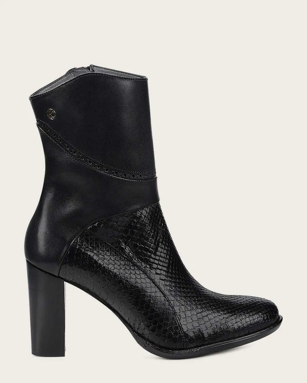 Ankle black python bootie
