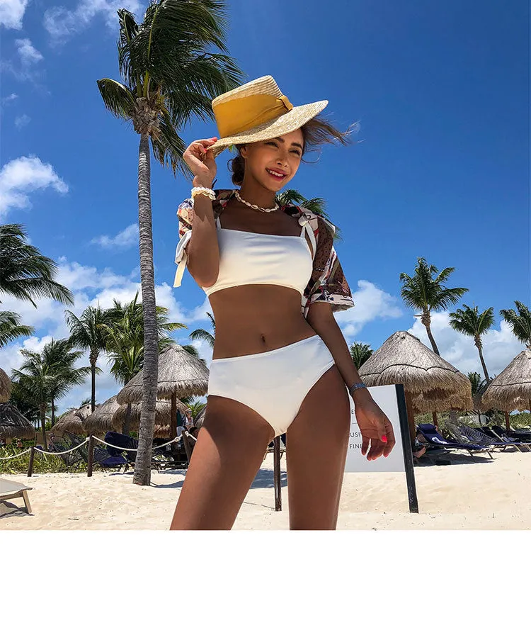 Bikini White High Waist