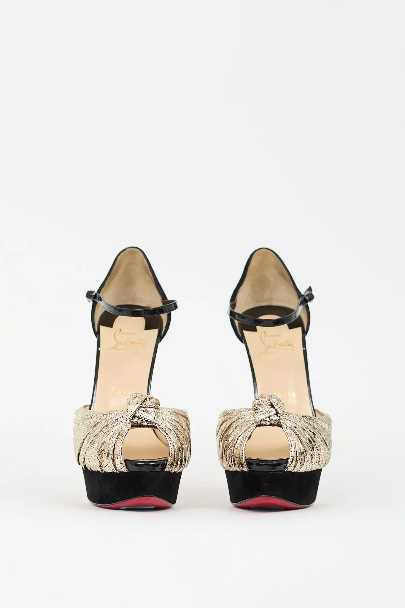 Black & Gold Leather & Suede Marchavekel Pump
