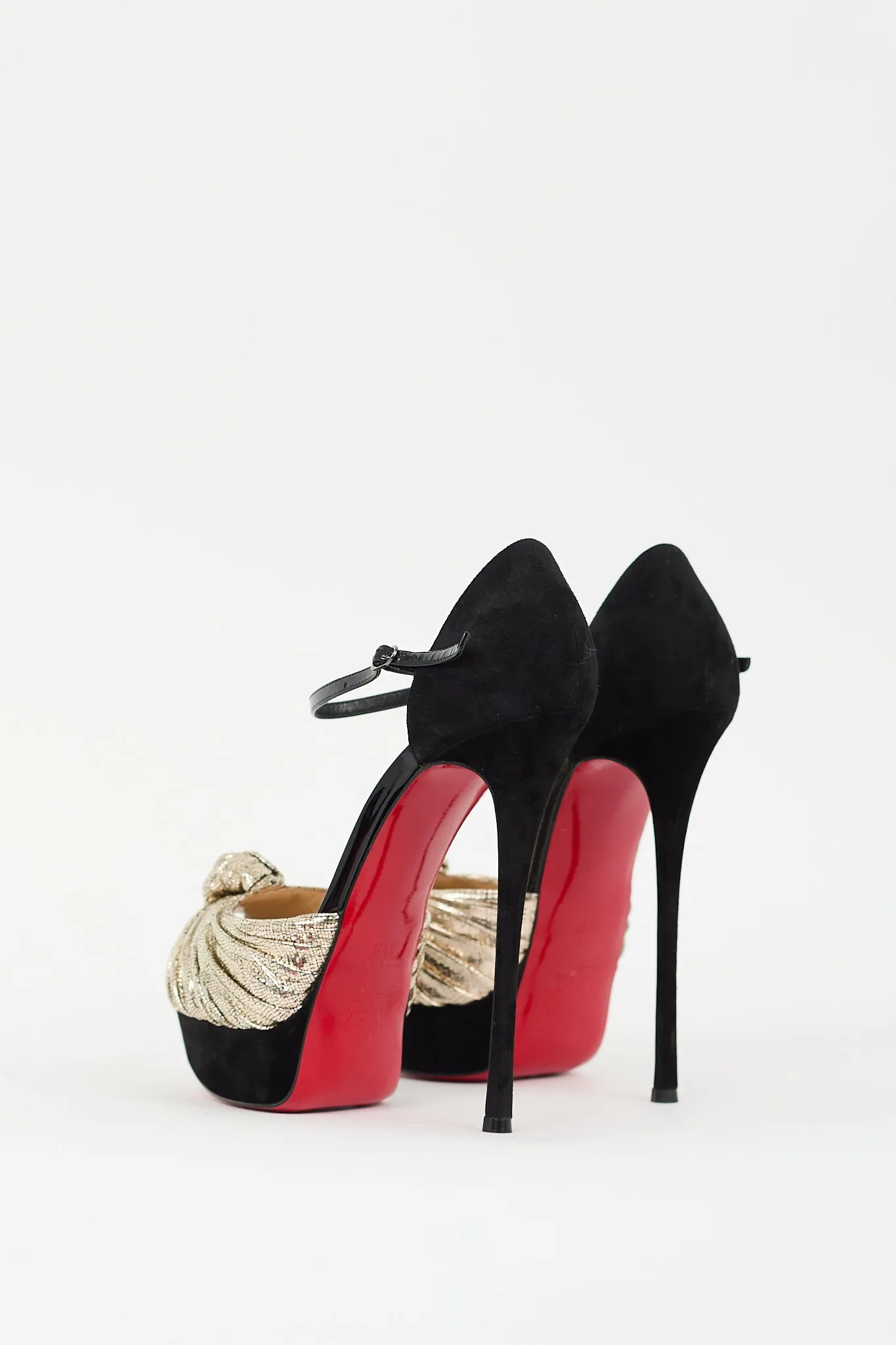 Black & Gold Leather & Suede Marchavekel Pump