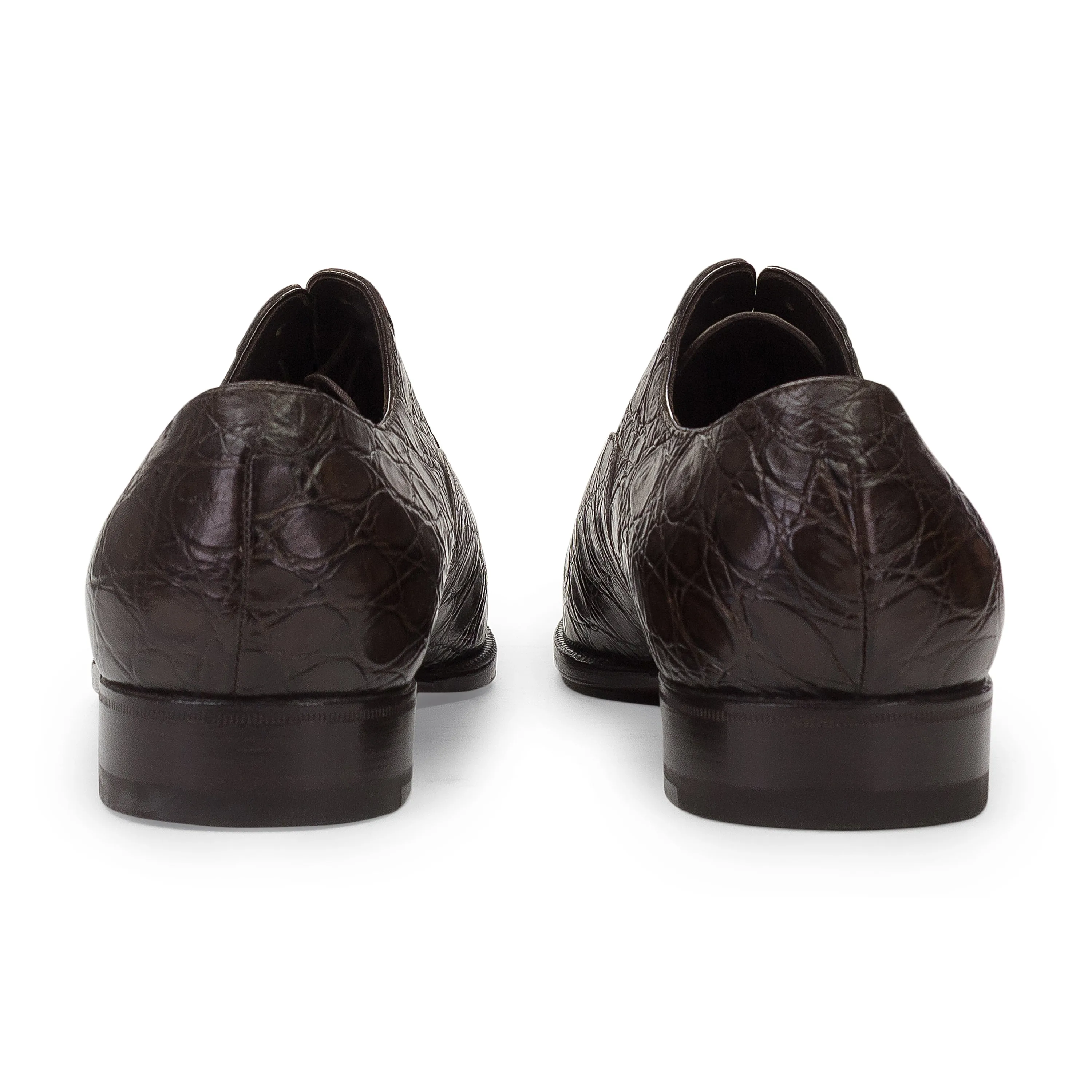 BROWN SNAKESKIN LACEUP DRESS SHOES