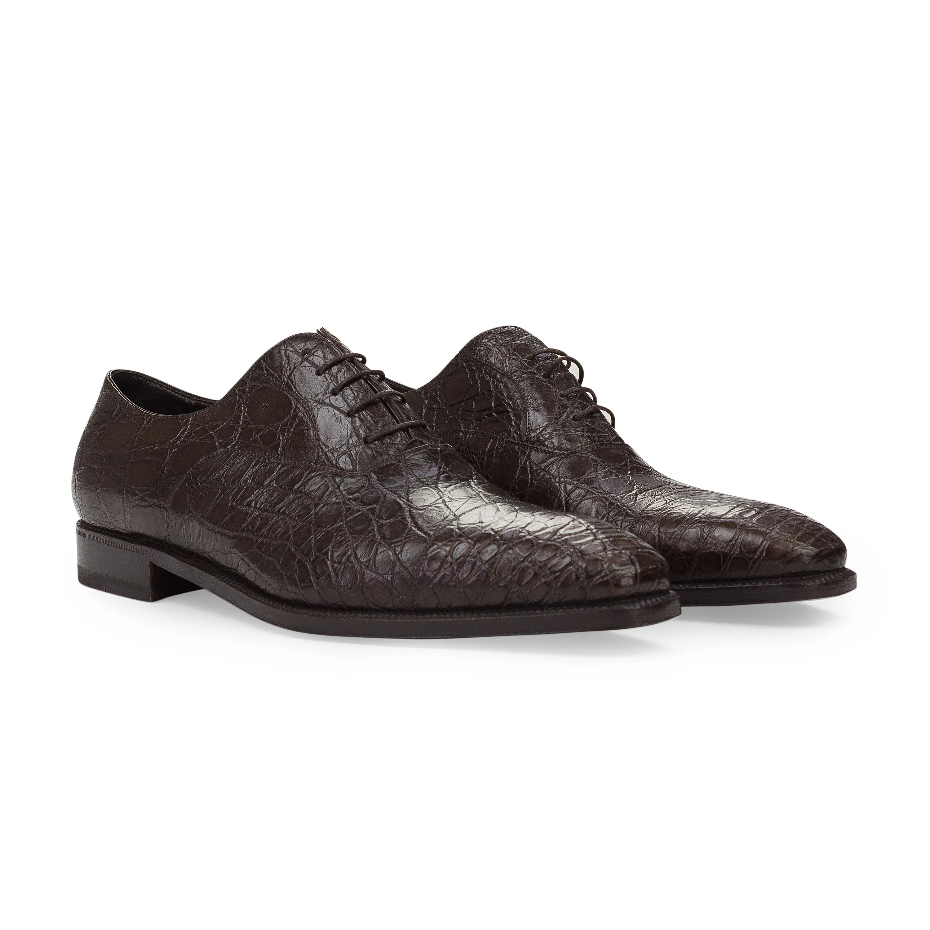 BROWN SNAKESKIN LACEUP DRESS SHOES