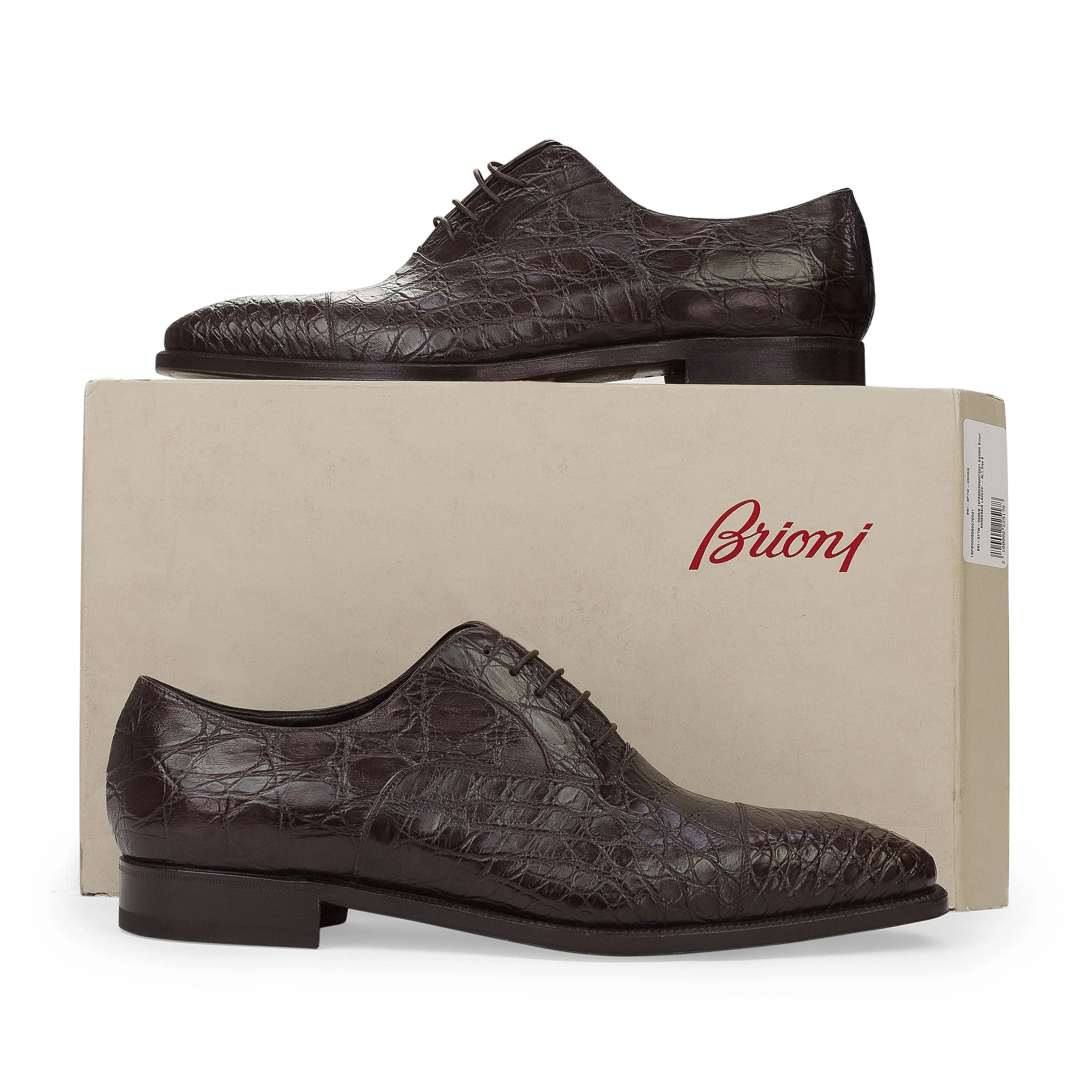BROWN SNAKESKIN LACEUP DRESS SHOES