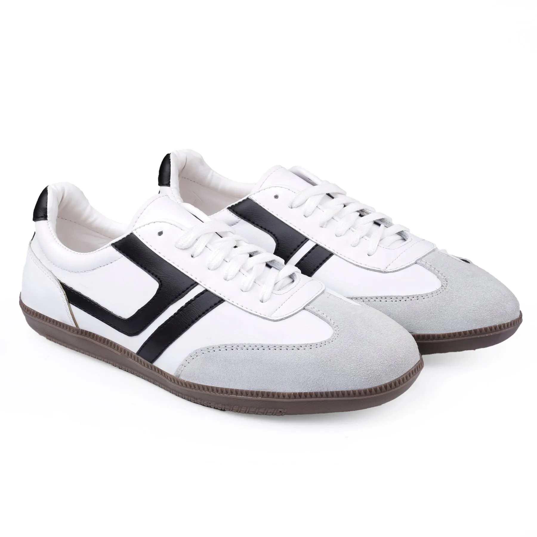 Bxxy's Leather Genuine Suede Touch High-end Striped Sneakers for Men