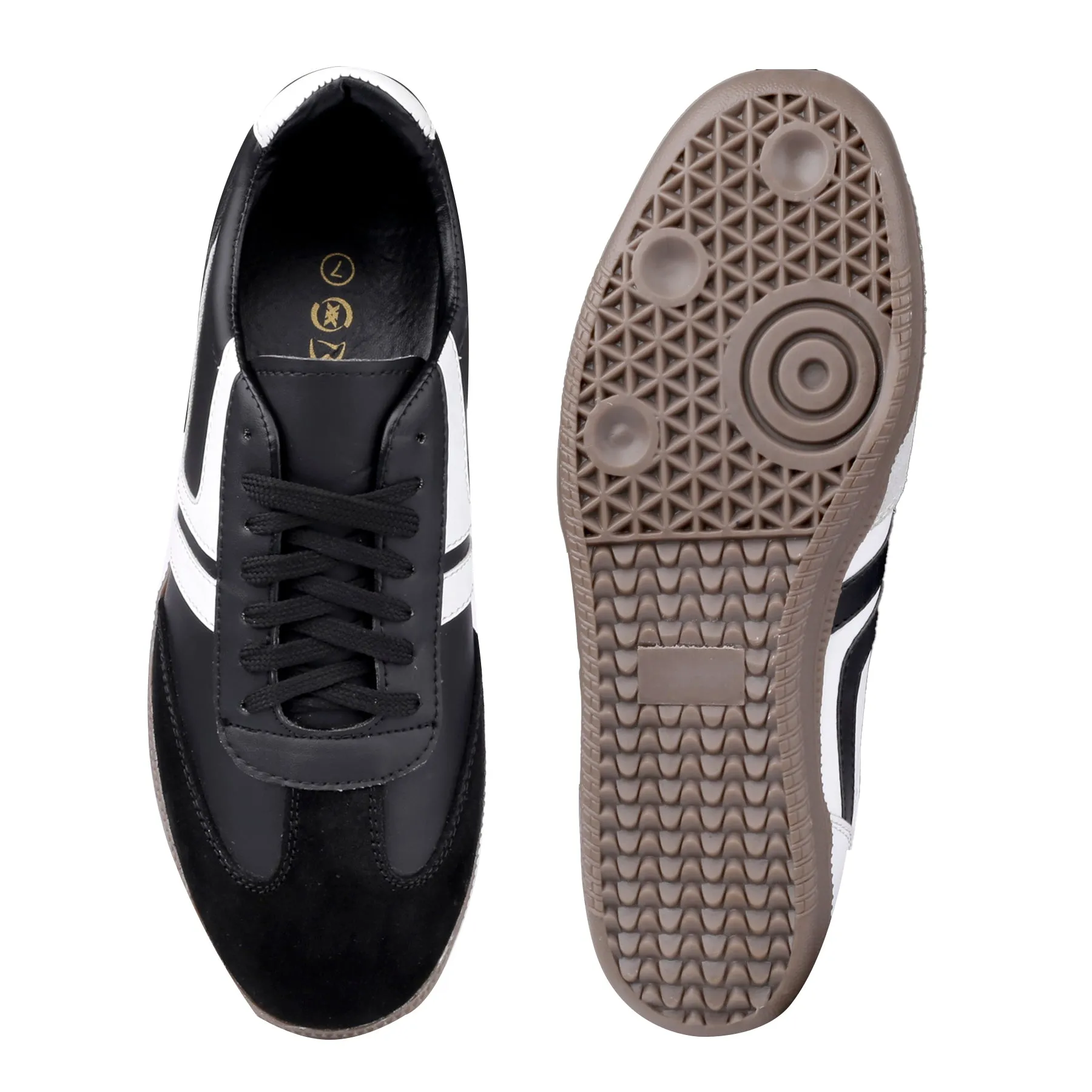Bxxy's Leather Genuine Suede Touch High-end Striped Sneakers for Men