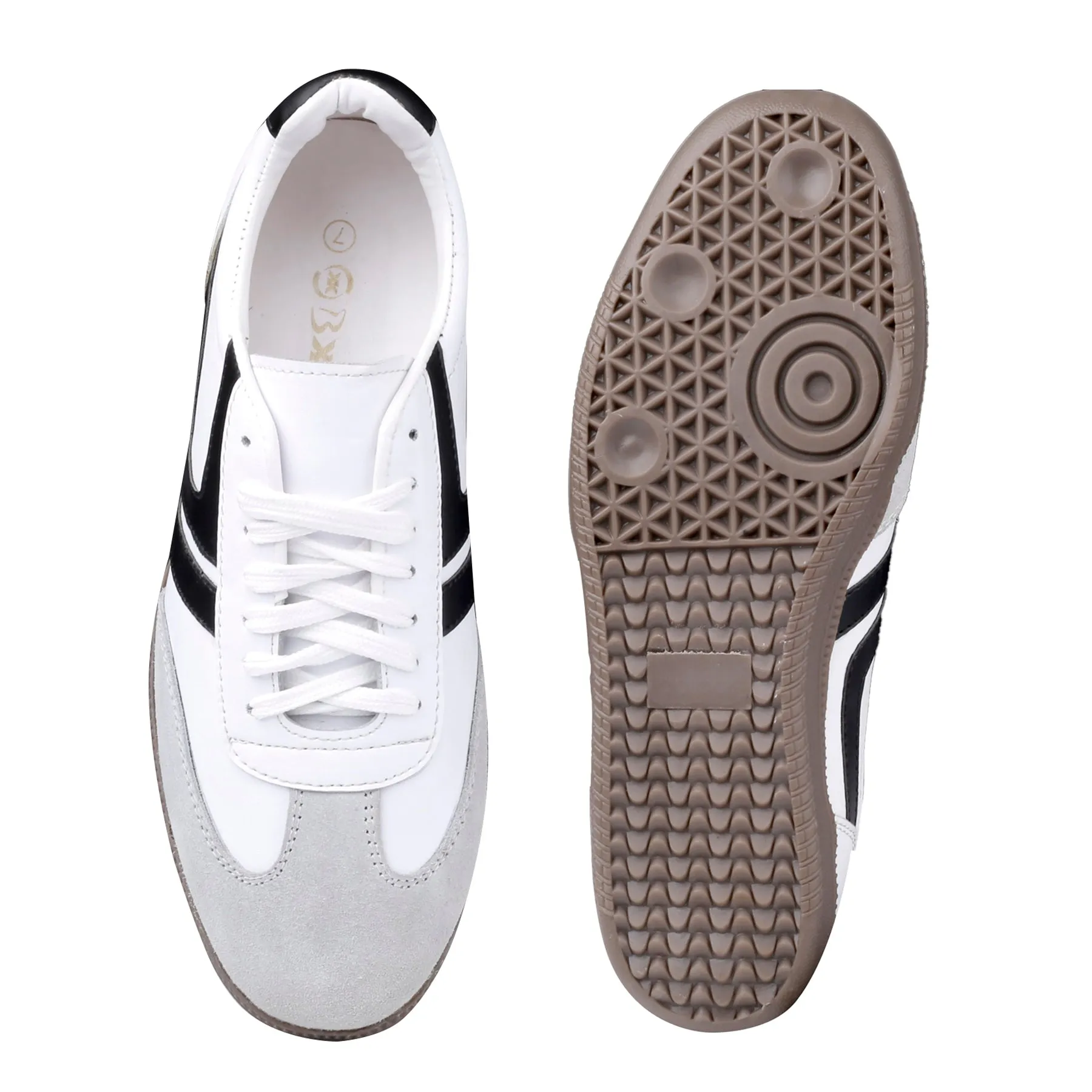 Bxxy's Leather Genuine Suede Touch High-end Striped Sneakers for Men