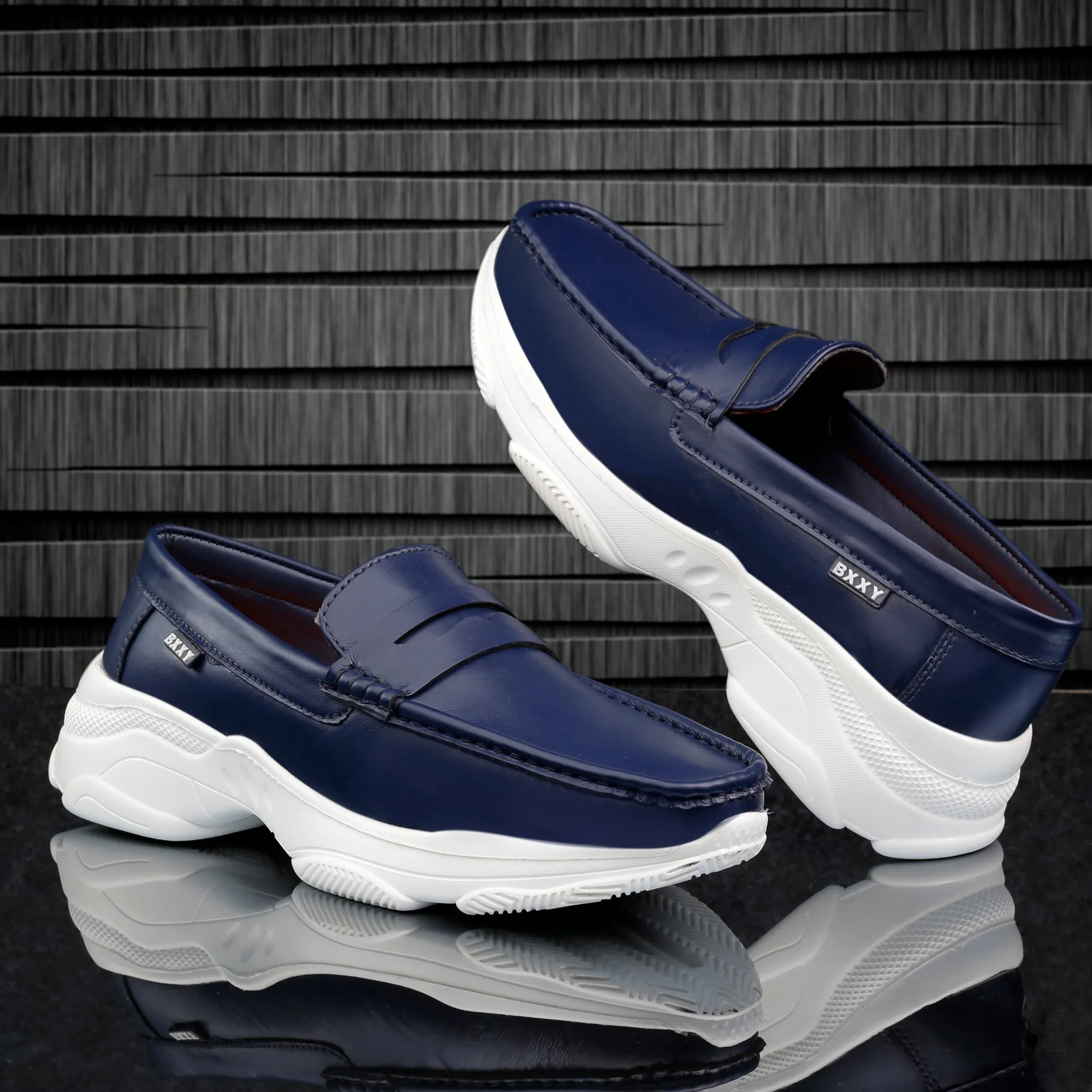 Bxxy's Vegan Leather Trendiest Checker Loafers for Men