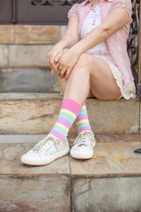 Candy Pastel Rainbow Crew Socks