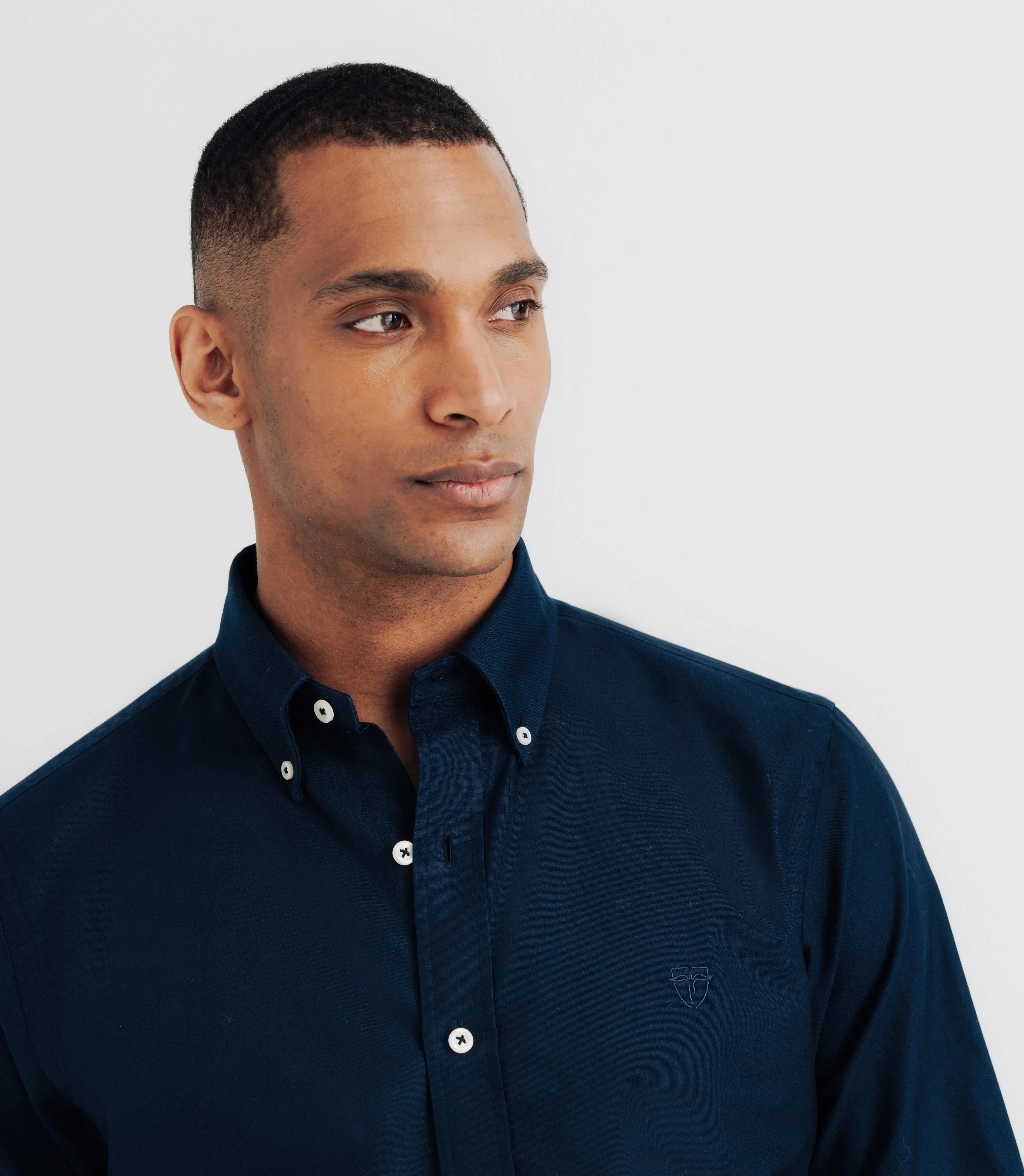 Chemise avec col boutonné marine