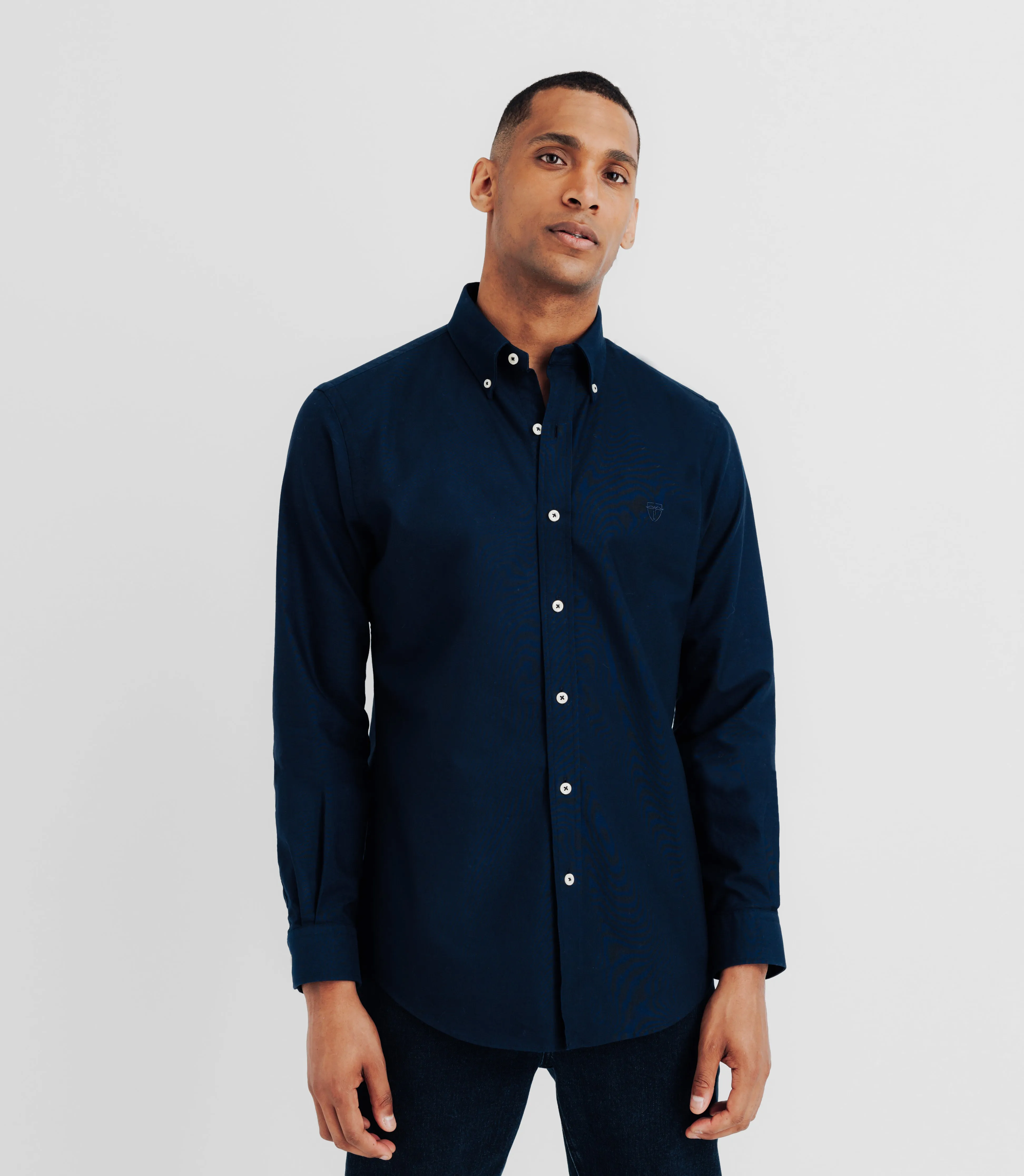 Chemise avec col boutonné marine