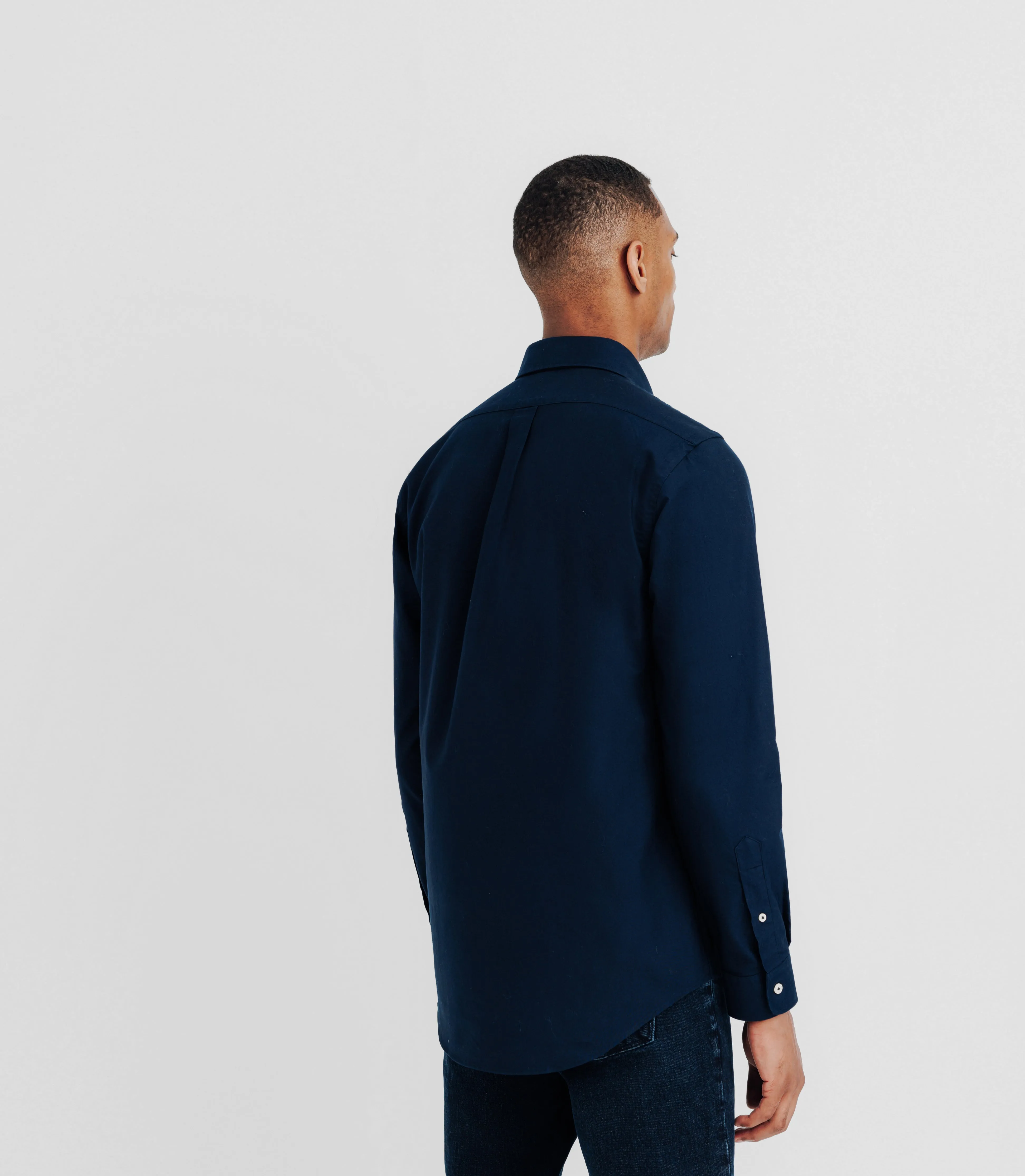 Chemise avec col boutonné marine