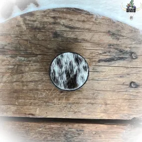 Cowhide Phone Socket - B&W