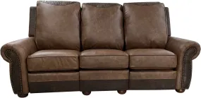 Dark Pinto Western Cowhide Double Recliner Sofa