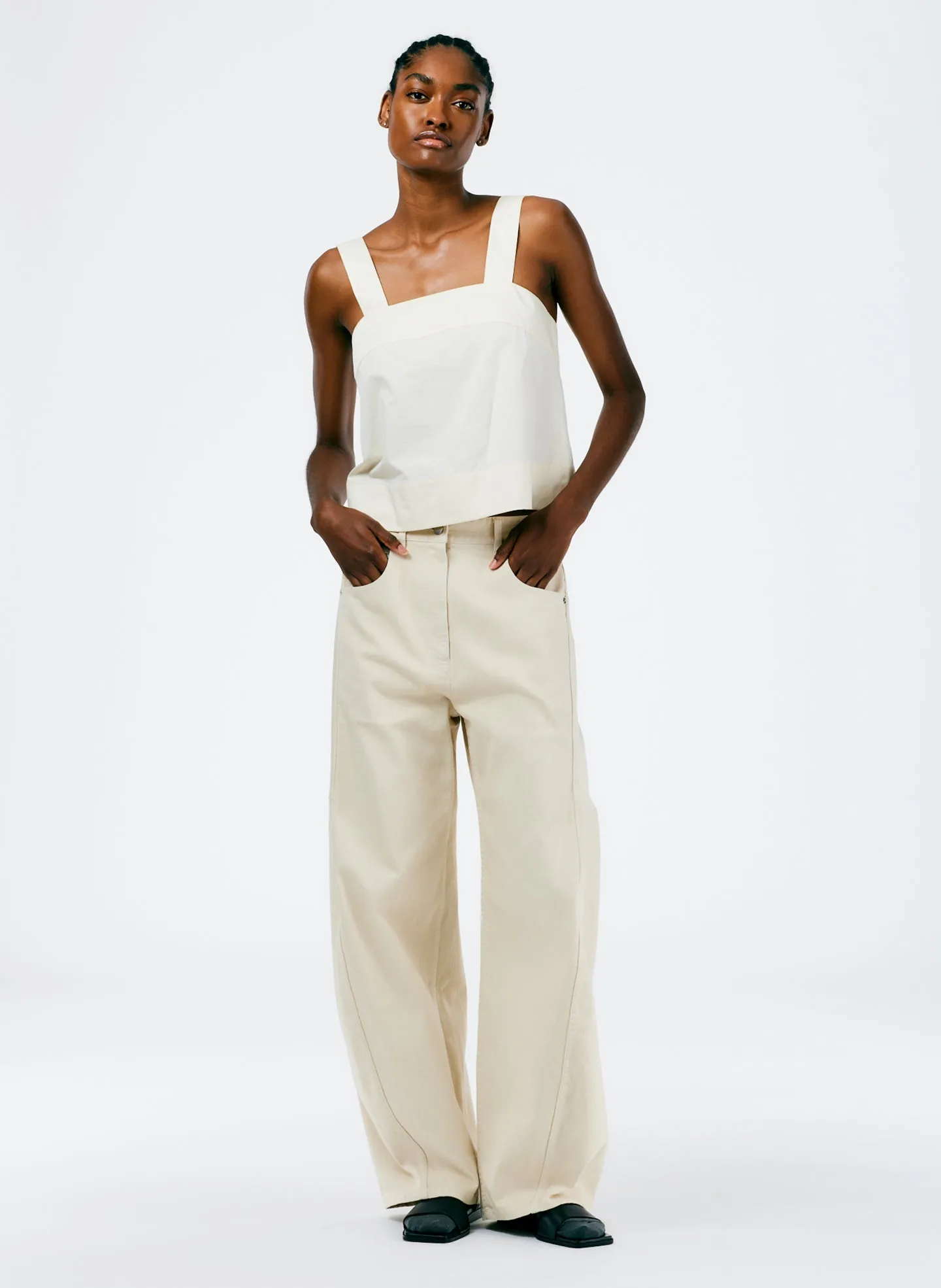 Eco Poplin Strappy Top