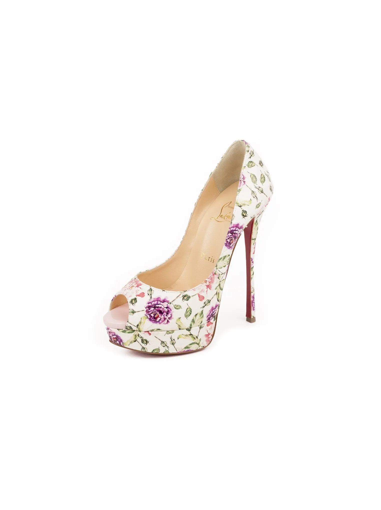 Fetish Peep 150 Floral Snakeskin Pumps - White/ Multi