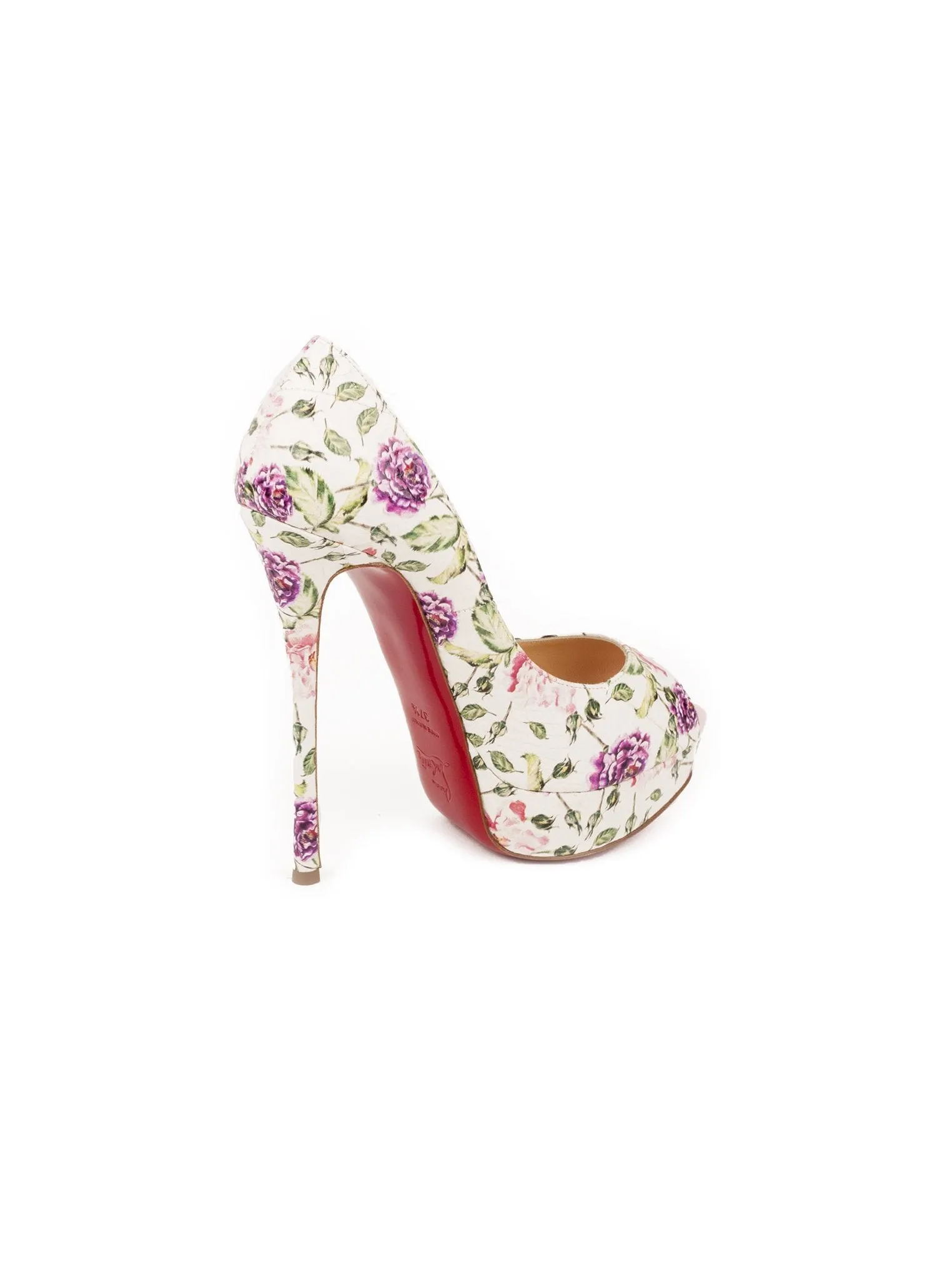 Fetish Peep 150 Floral Snakeskin Pumps - White/ Multi