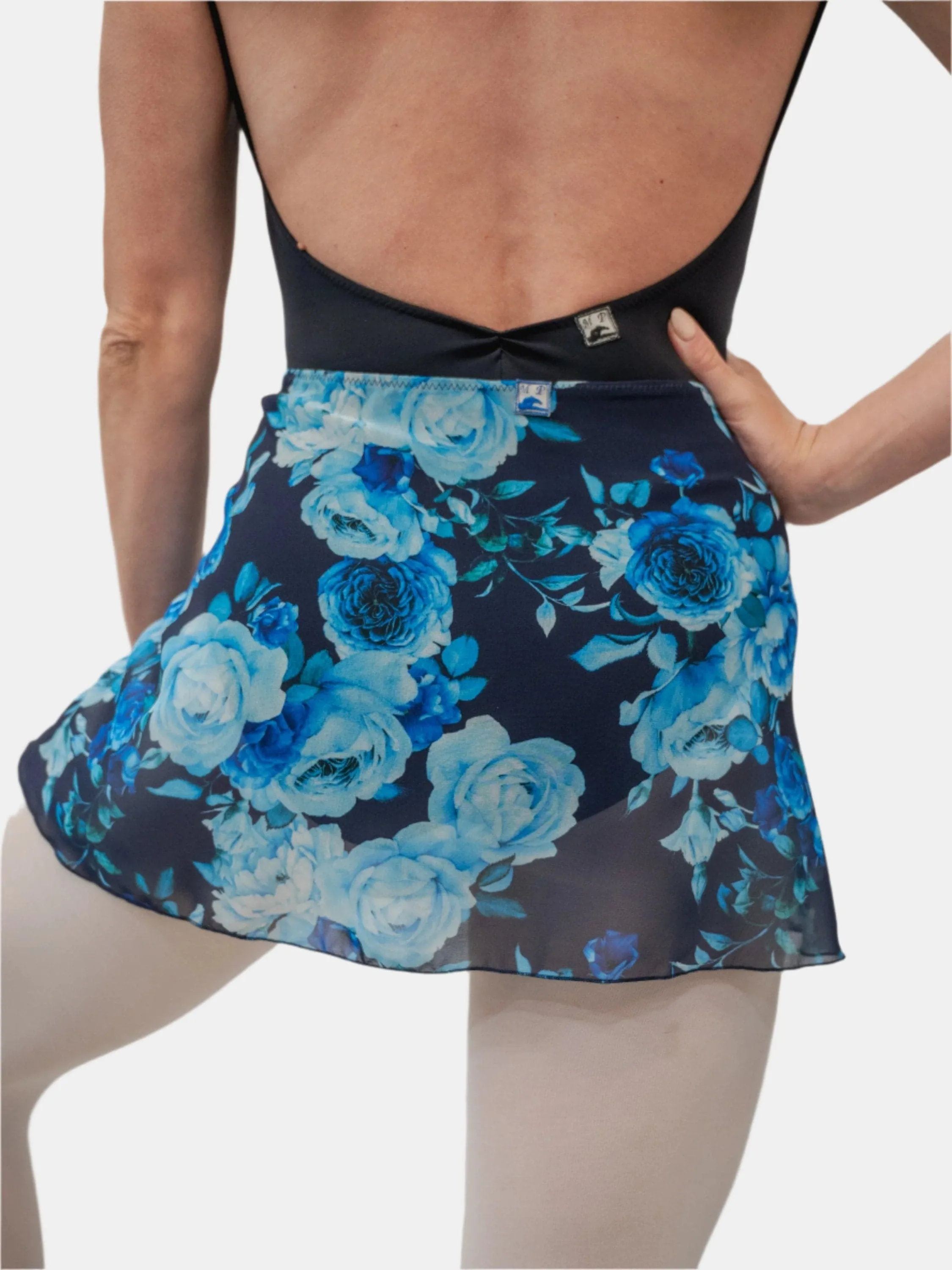 Floral Blue Wrap Short Dance Skirt MP302