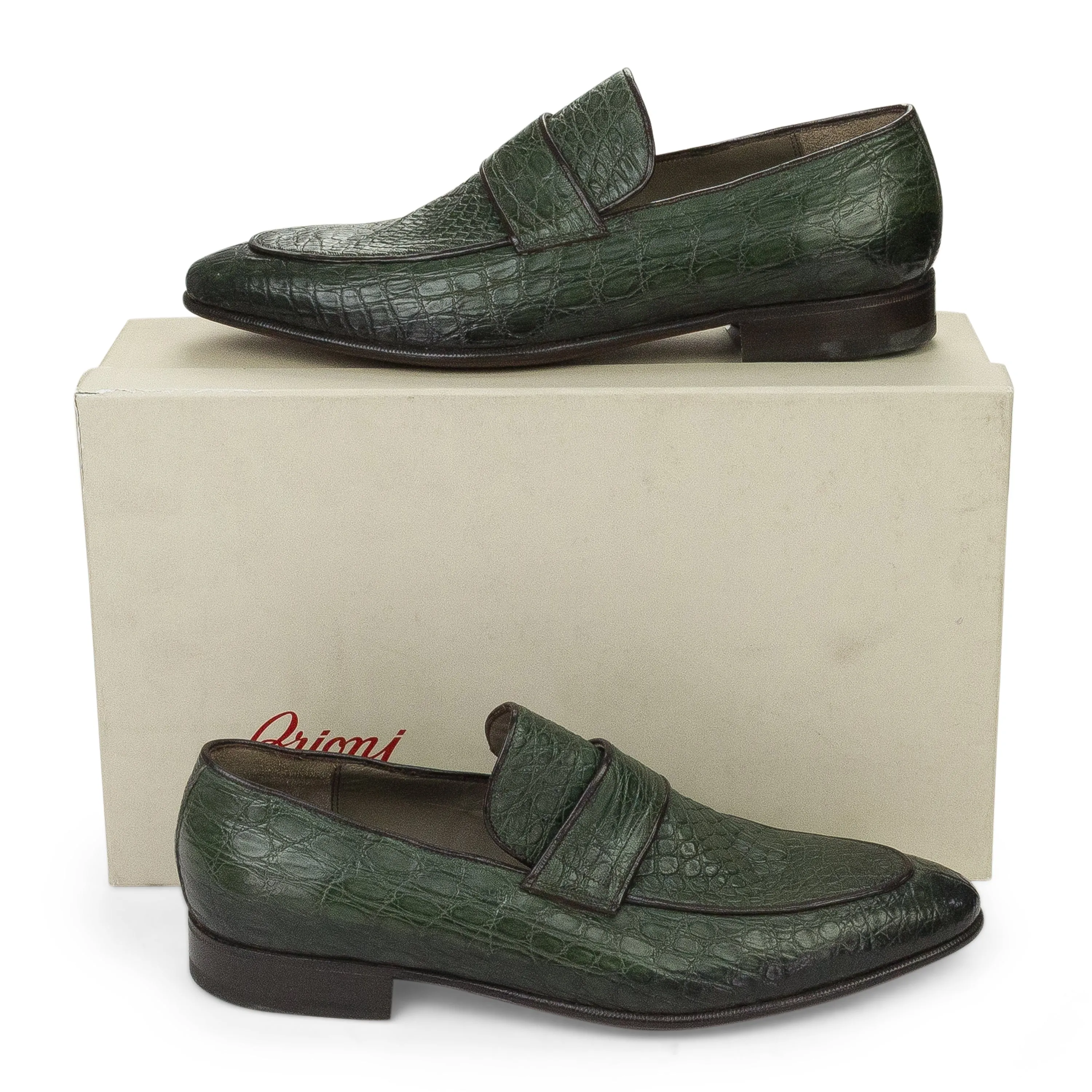 GREEN CROCODILE / GENUINE LEATHER DRESS SHOES