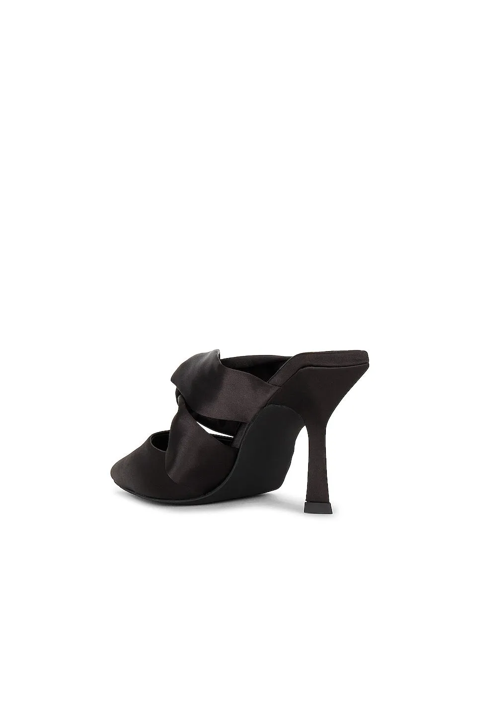 Jeffrey Campbell Tied Up Mules in Black Satin