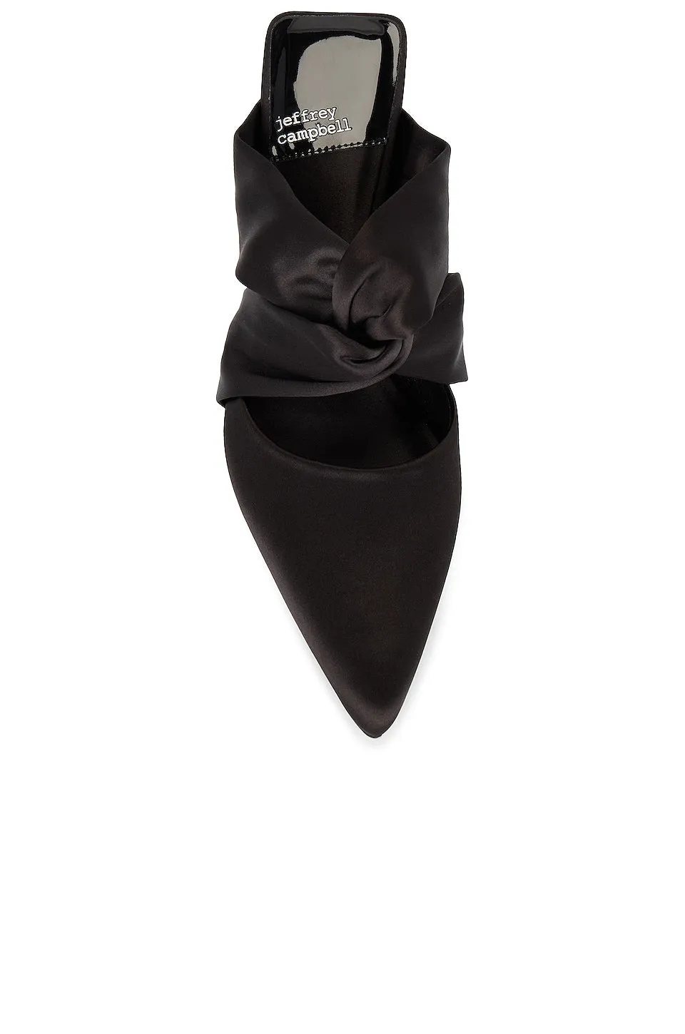 Jeffrey Campbell Tied Up Mules in Black Satin