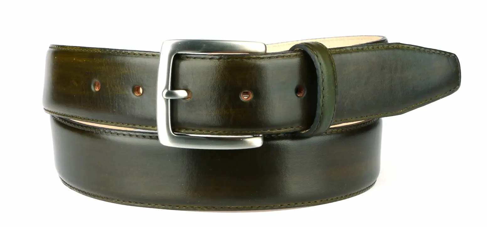 Leather Belt Olive Green