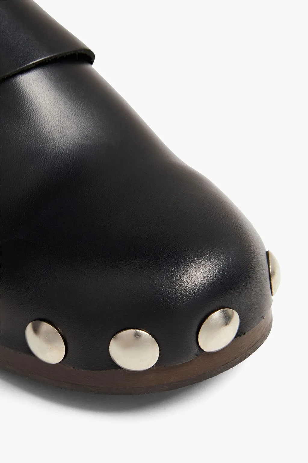 Leather mules with studs GANNI, black