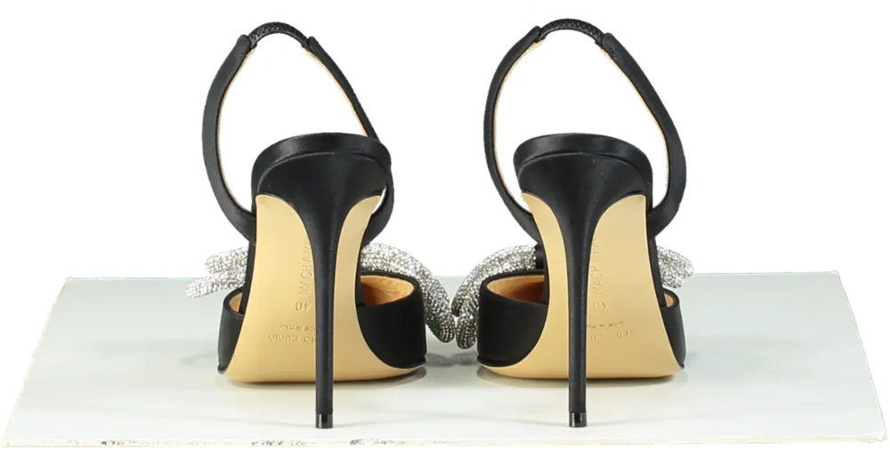 Mach & Mach Black Embellished Slingback Pumps UK 7 EU 40