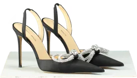 Mach & Mach Black Embellished Slingback Pumps UK 7 EU 40