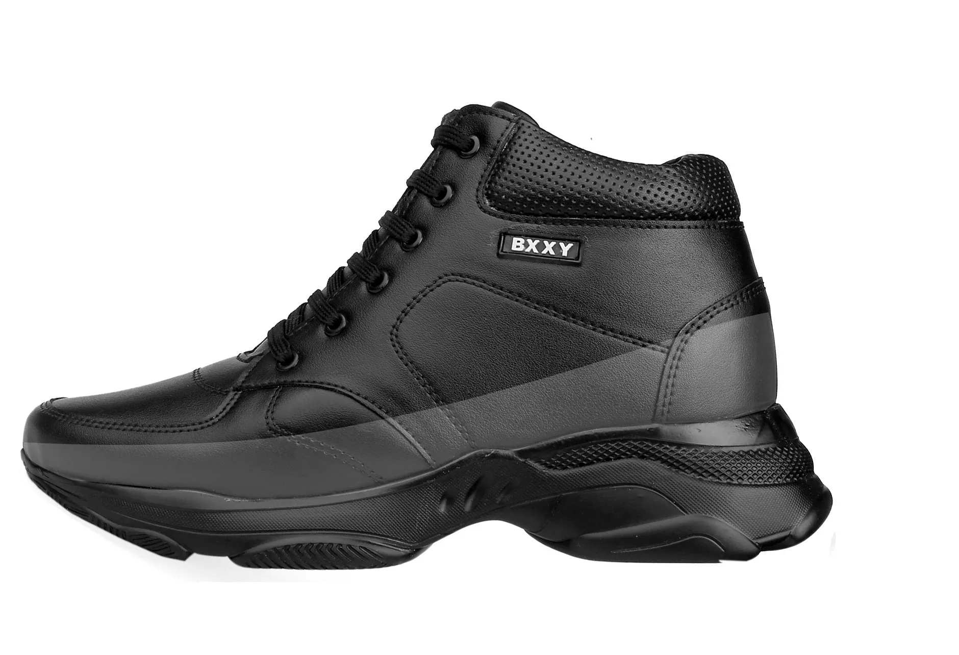 Men's 3 Inch Hidden Height Increasing Stylish Lace-up Boots