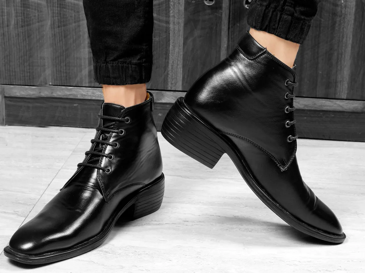 Men's Elevator Office Wear Derby Ankle Boots
