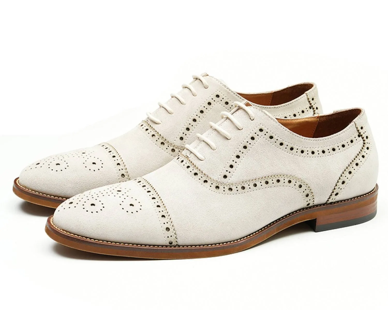 Men's Leather Brogue Oxford Shoes Vintage Style for Casual Wear