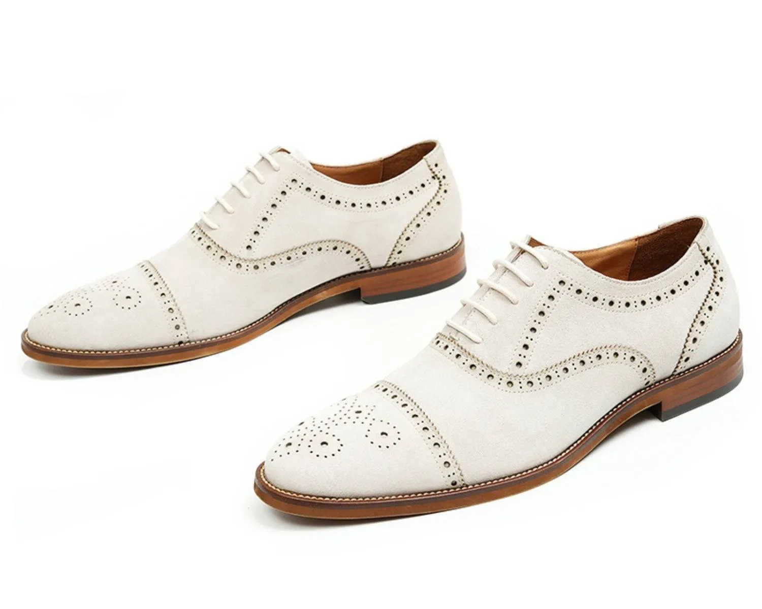 Men's Leather Brogue Oxford Shoes Vintage Style for Casual Wear