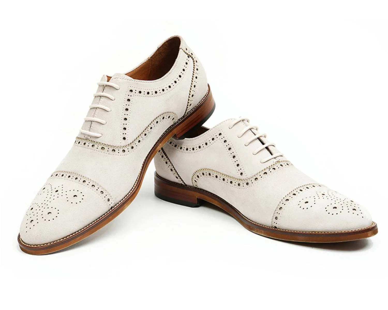 Men's Leather Brogue Oxford Shoes Vintage Style for Casual Wear