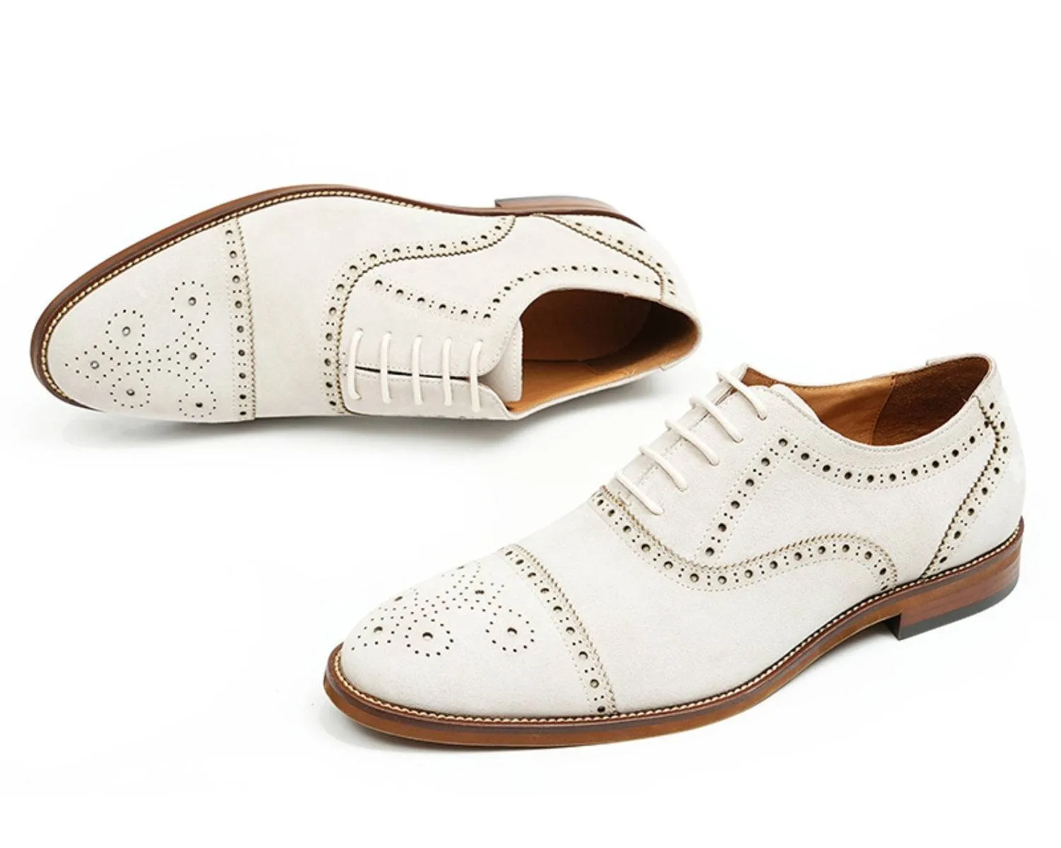 Men's Leather Brogue Oxford Shoes Vintage Style for Casual Wear