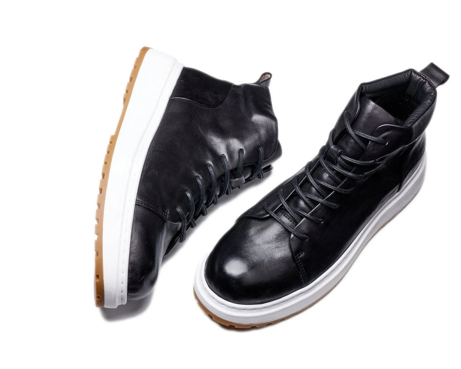 Men's Vintage-Style Leather Boots - Durable Skin Boots for Rugged Terrain