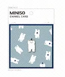 MINISO Little Bear Series Greeting Card Set - with Pin
