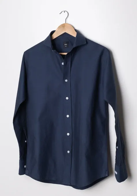 NAVY BLUE OXFORD SHIRT - SOFT EXTREME COLLAR