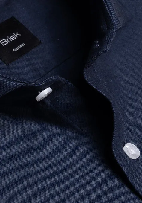 NAVY BLUE OXFORD SHIRT - SOFT EXTREME COLLAR