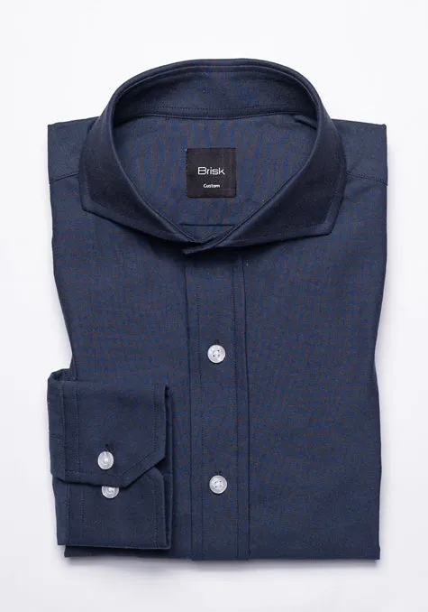 NAVY BLUE OXFORD SHIRT - SOFT EXTREME COLLAR