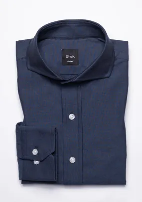 NAVY BLUE OXFORD SHIRT - SOFT EXTREME COLLAR