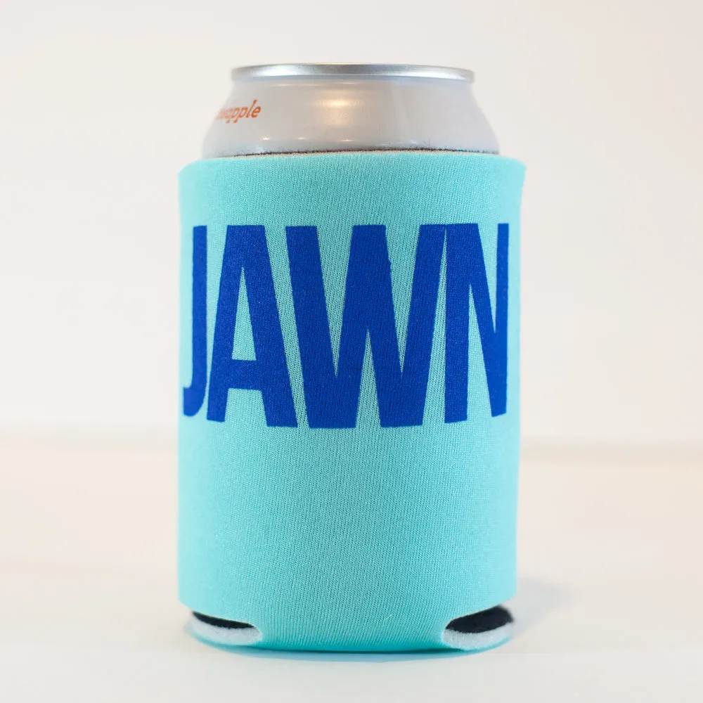 Philadelphia can coolie, JAWN drink holder, bachelor party favor, insulated koozie for Philly tailgating