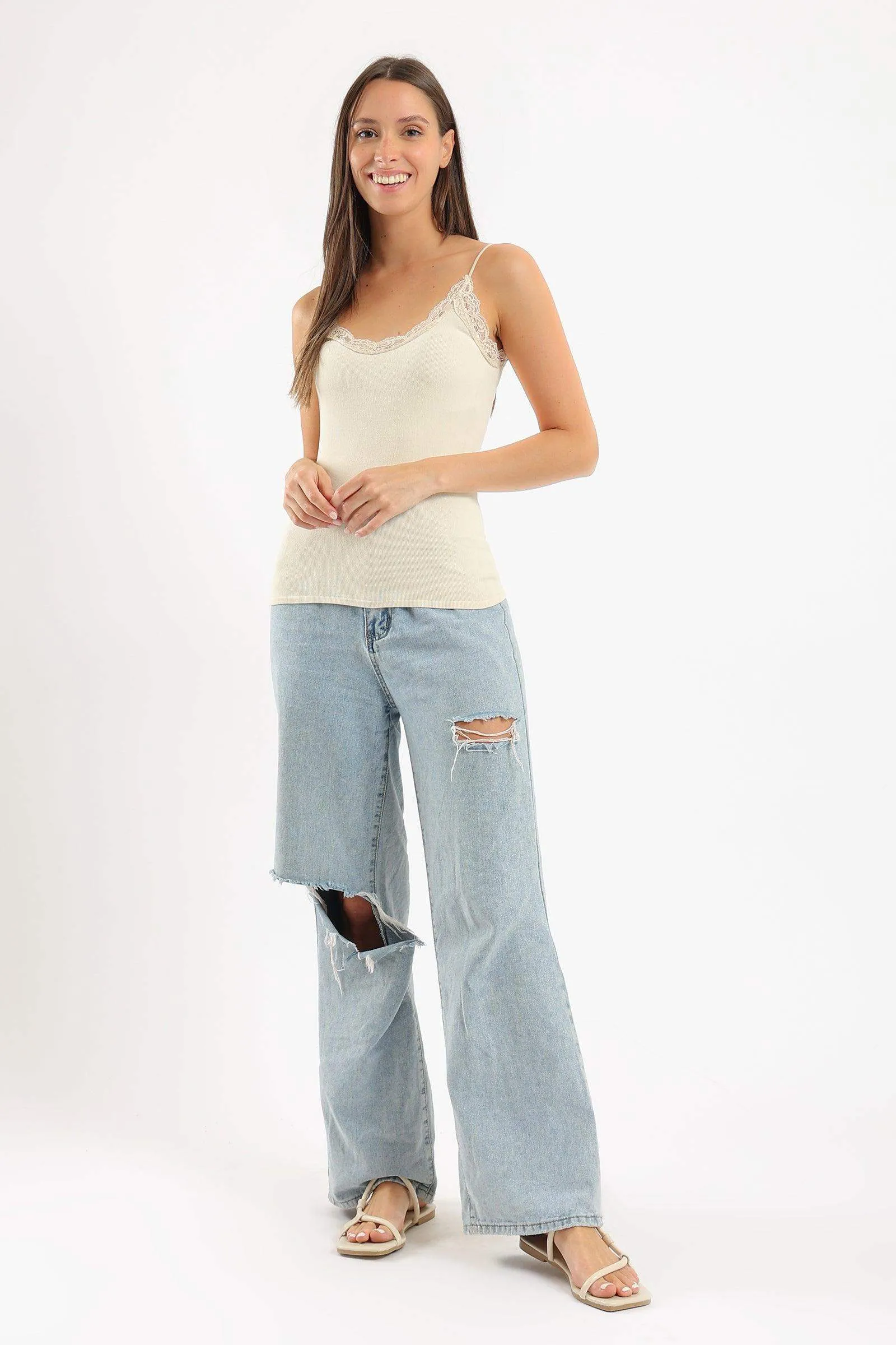 Plunge Round Neck Top