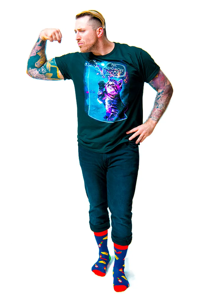 "Muy Caliente" Taco Cotton Crew Socks by Uptown Sox - Large