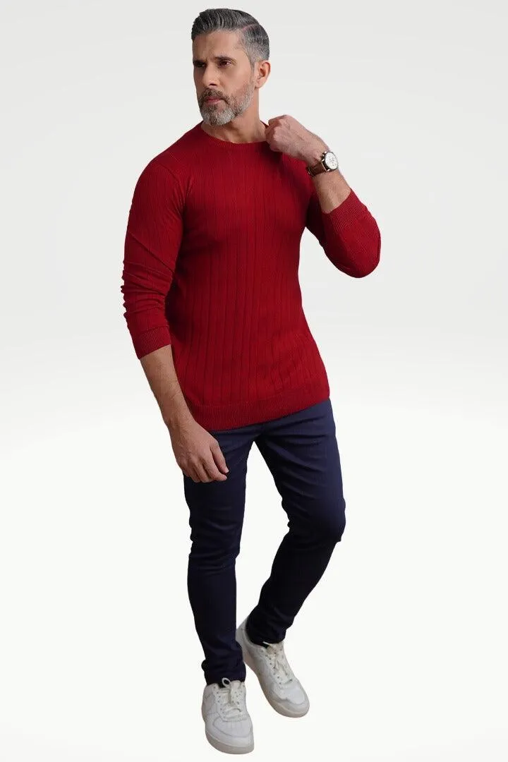 Scarlet Maroon Drop Needle Sweatshirt