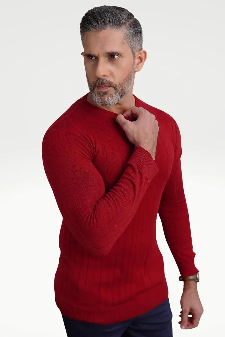 Scarlet Maroon Drop Needle Sweatshirt