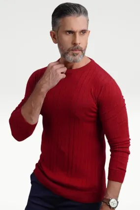 Scarlet Maroon Drop Needle Sweatshirt