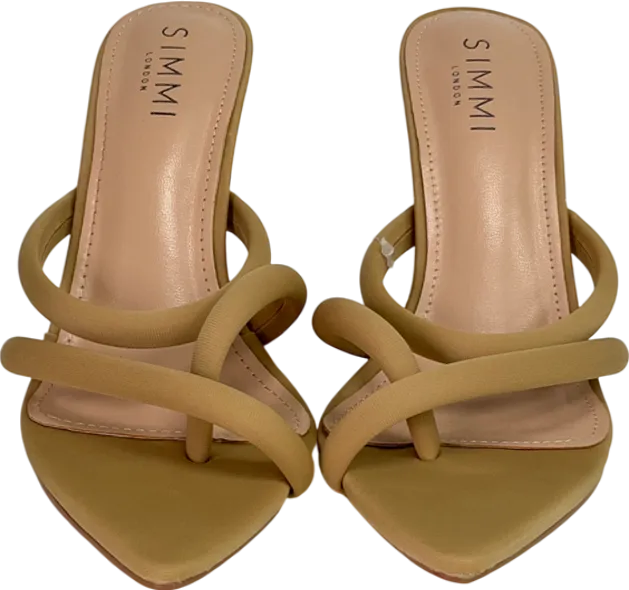 Simmi London Beige Nude Lycra Mules UK 5 EU 38 👠
