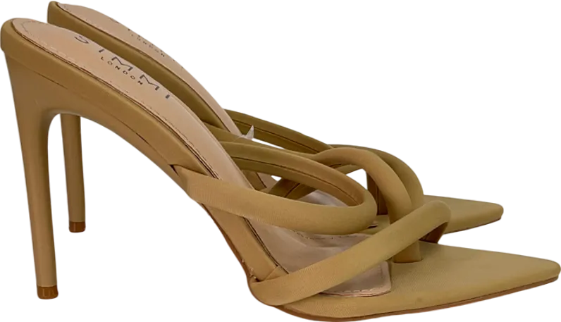 Simmi London Beige Nude Lycra Mules UK 5 EU 38 👠